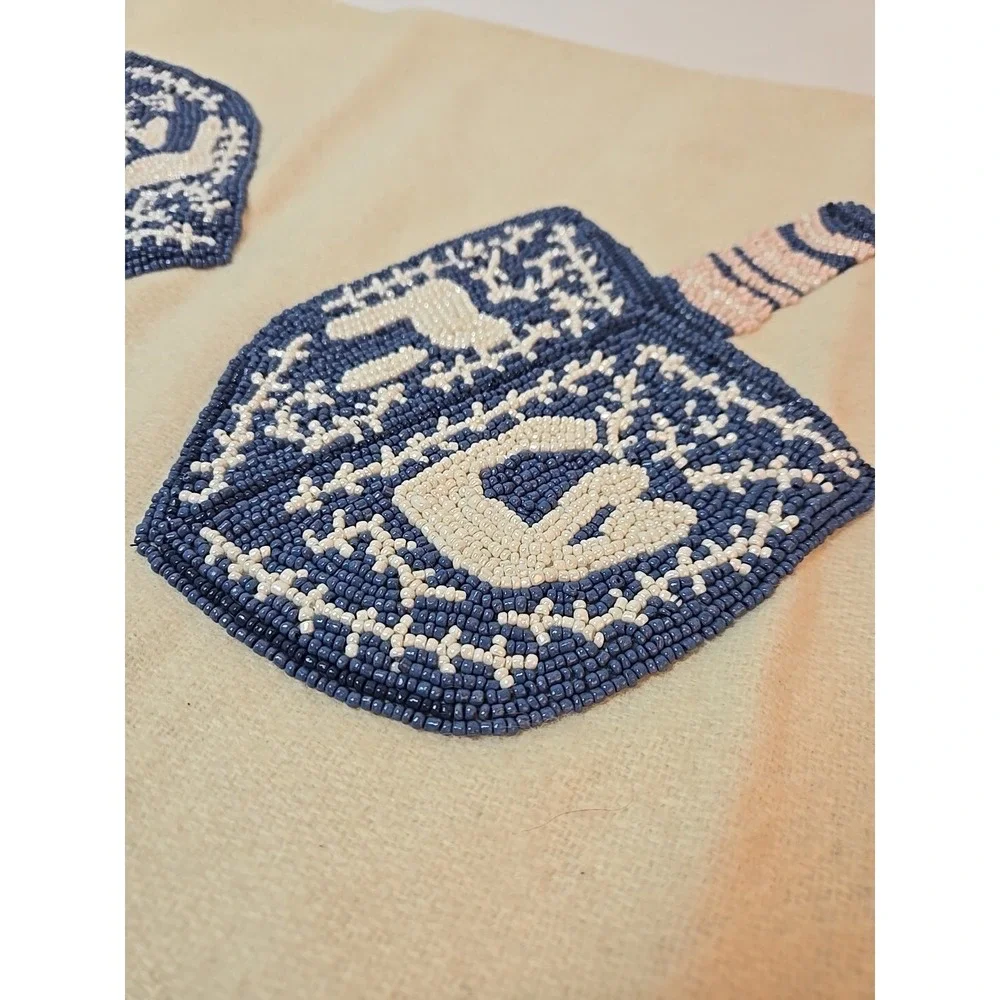Hanukkah Dreidel Beaded Table Runner Judaism Religion Spirituality 14